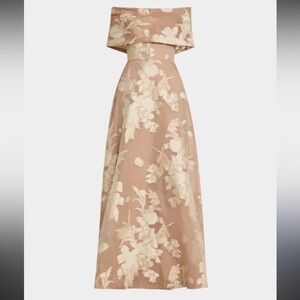 Lela Rose Deedie Floral Fil Coupe Off-The-Shoulder Gown